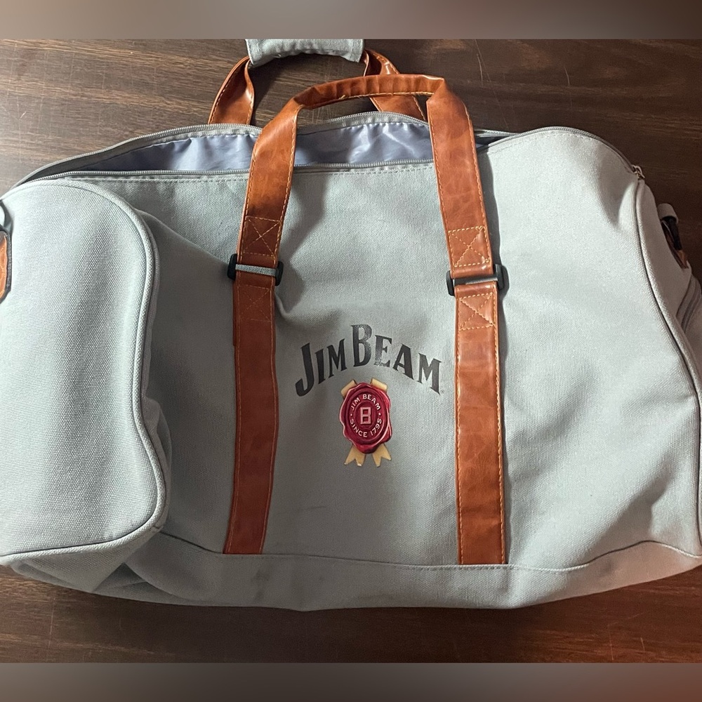 Vintage Jim Beam Overnight Travel Bag, Duffel Bag- Approx 21”x10”x10”